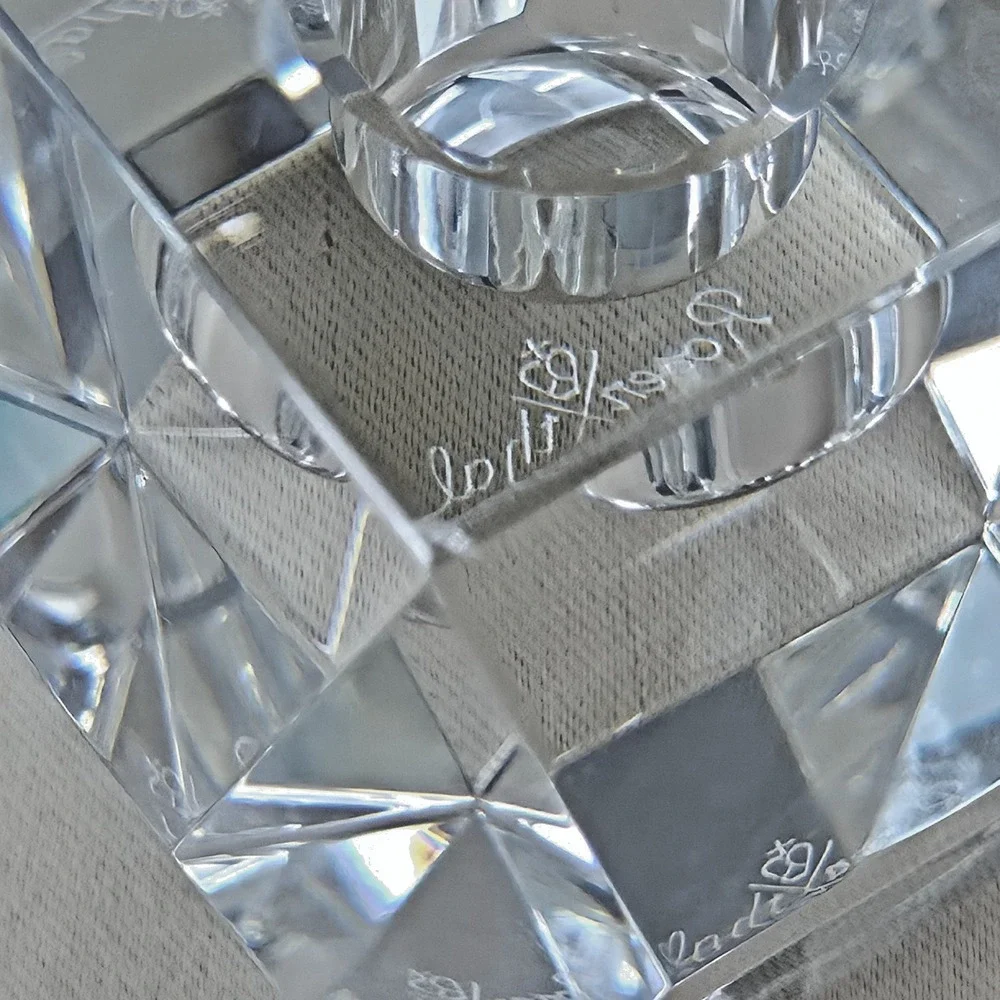 Rosenthal Candle Holder Unisex OS Clear Good Studio-Line Carre Crystal Vintage